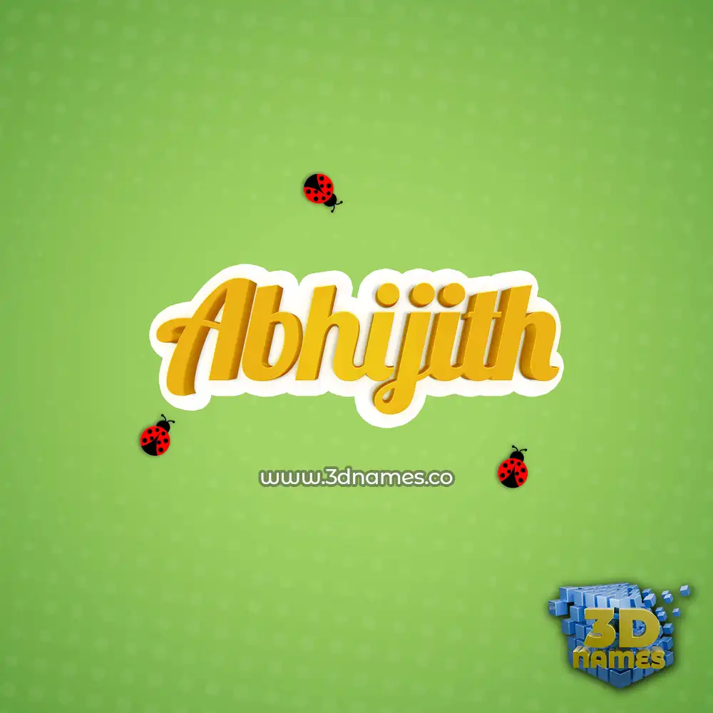 abhijith in Ladybugs style - 3D name wallpaper