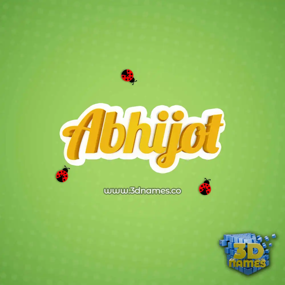 abhijot in Ladybugs style - 3D name wallpaper