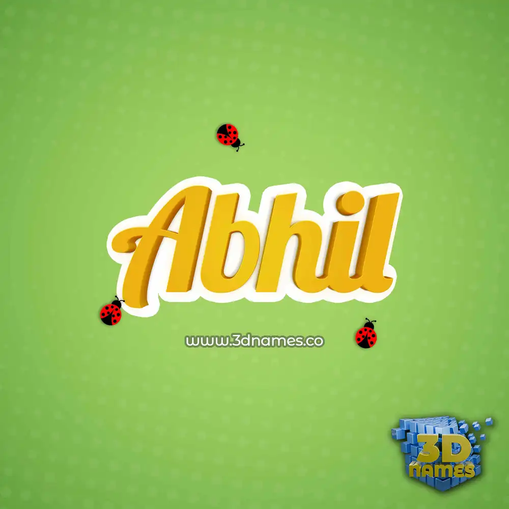 abhil in Ladybugs style - 3D name wallpaper