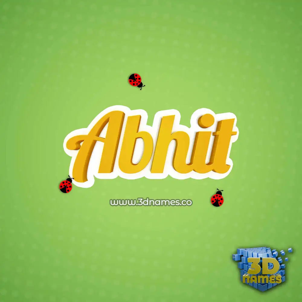 abhit in Ladybugs style - 3D name wallpaper