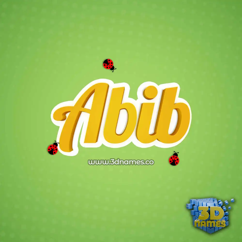 abib in Ladybugs style - 3D name wallpaper