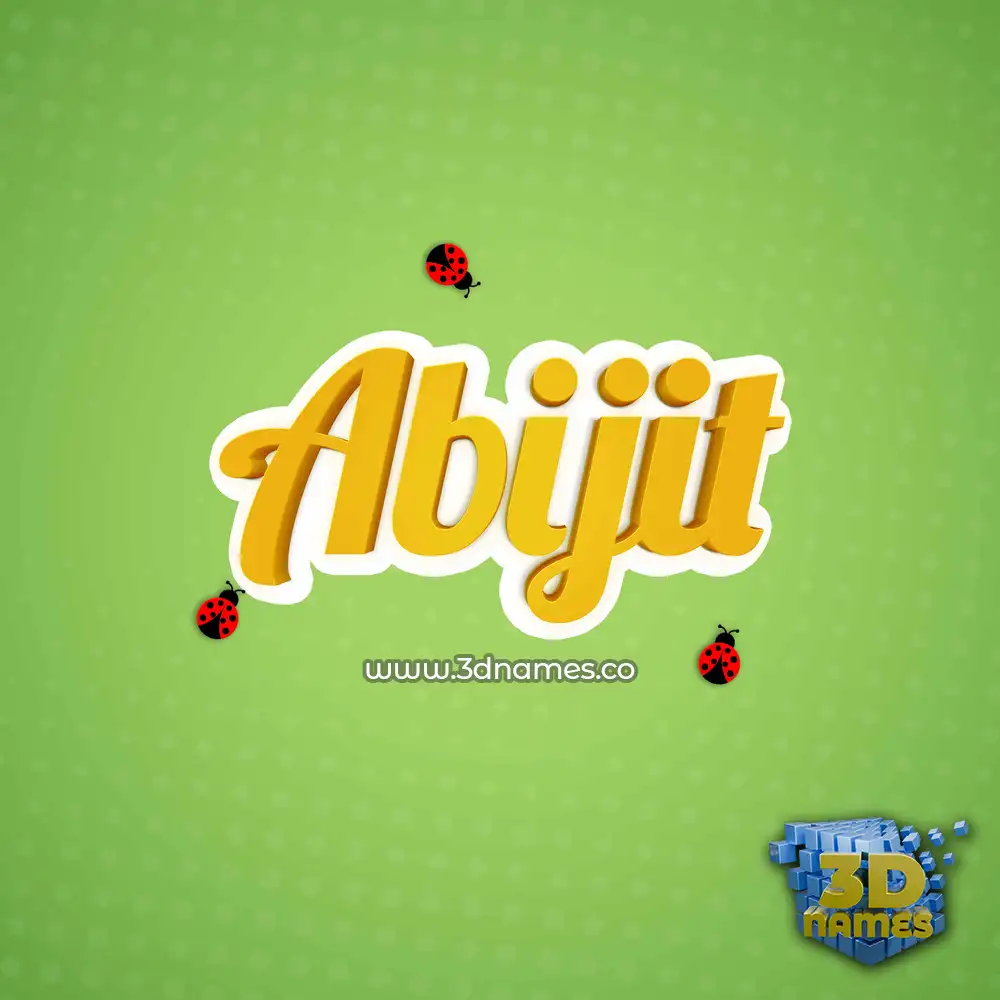 abijit in Ladybugs style - 3D name wallpaper