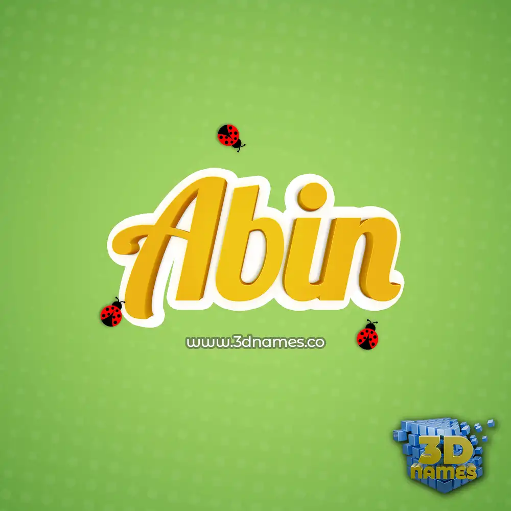 abin in Ladybugs style - 3D name wallpaper