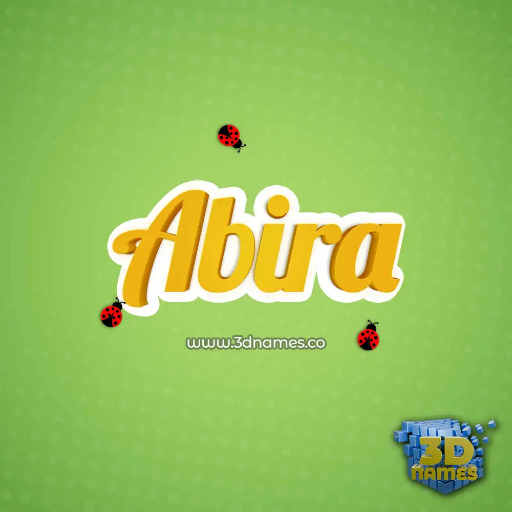 abira in Ladybugs style - 3D name wallpaper