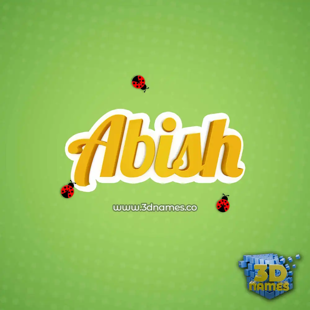 abish in Ladybugs style - 3D name wallpaper