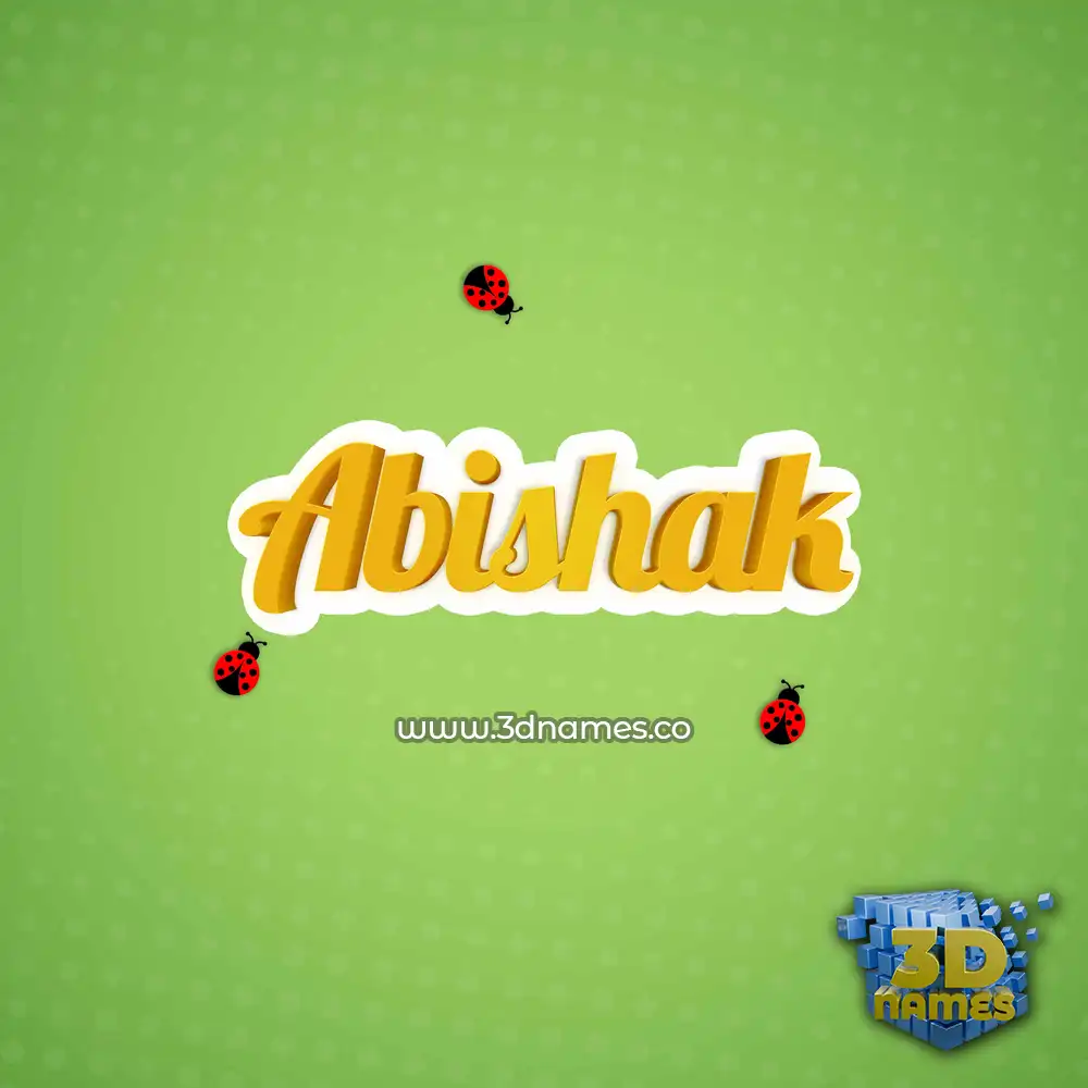 abishak in Ladybugs style - 3D name wallpaper