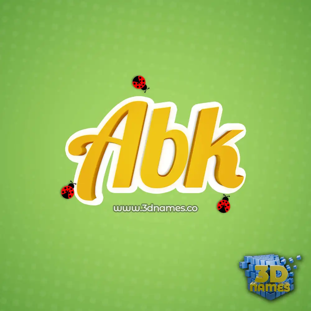 abk in Ladybugs style - 3D name wallpaper