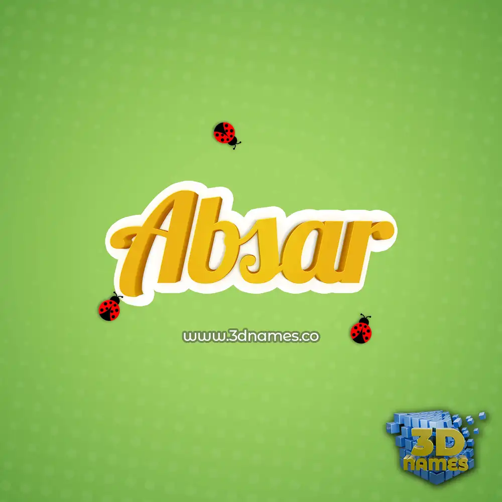 absar in Ladybugs style - 3D name wallpaper