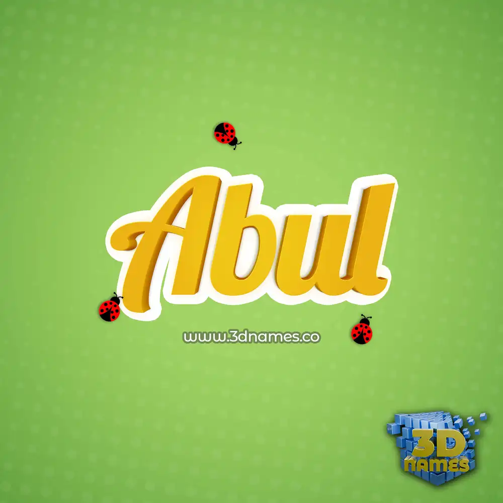 abul in Ladybugs style - 3D name wallpaper