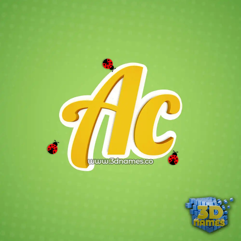 ac in Ladybugs style - 3D name wallpaper