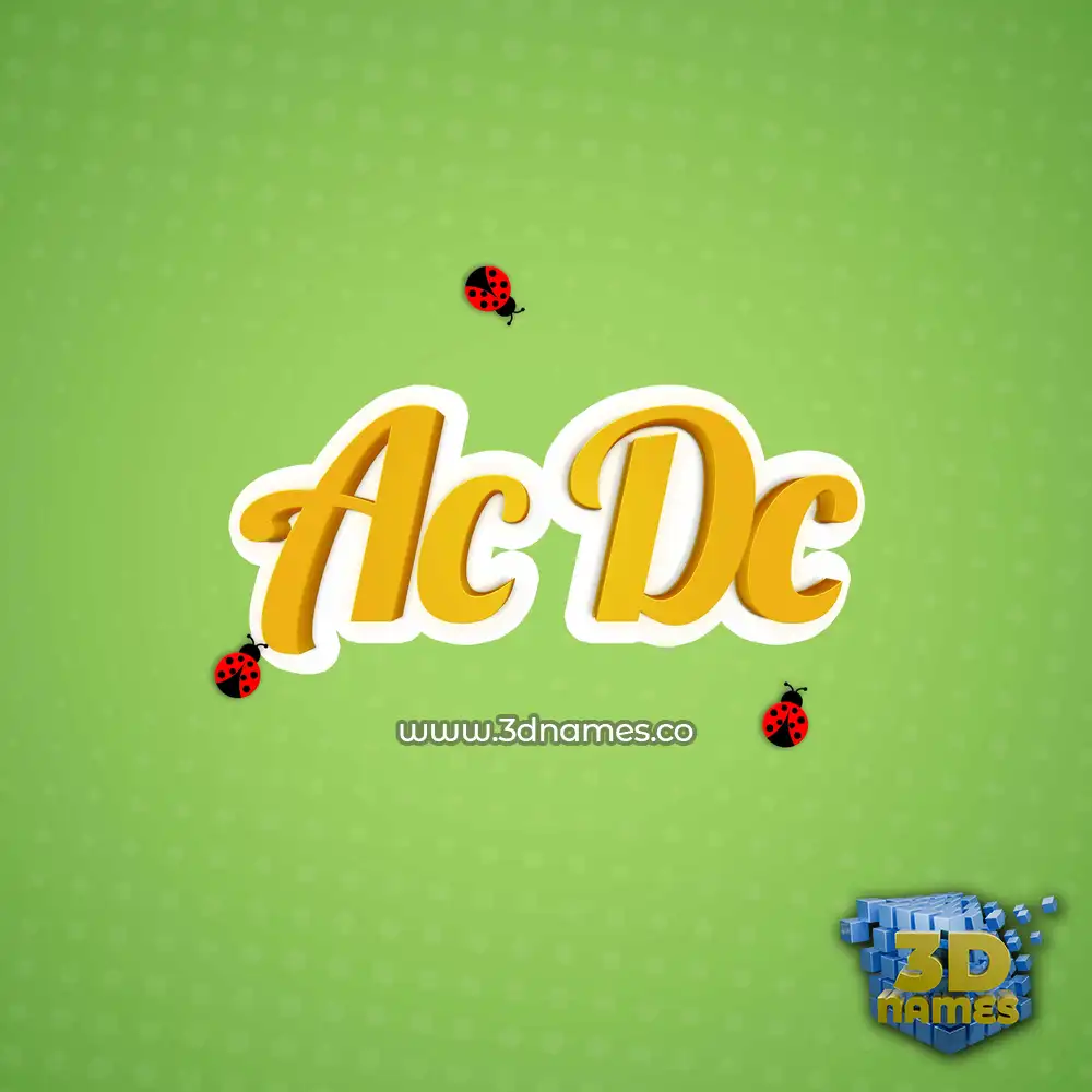 ac dc in Ladybugs style - 3D name wallpaper