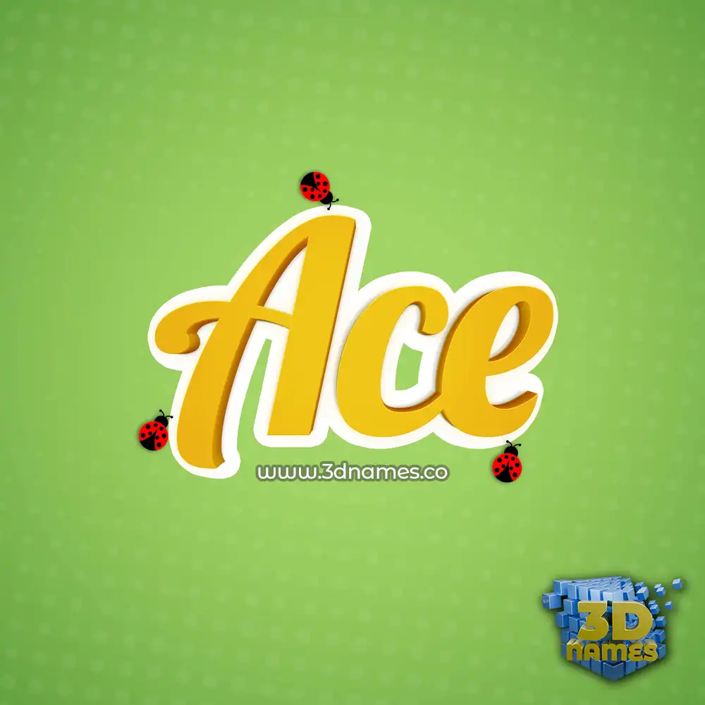 ace in Ladybugs style - 3D name wallpaper