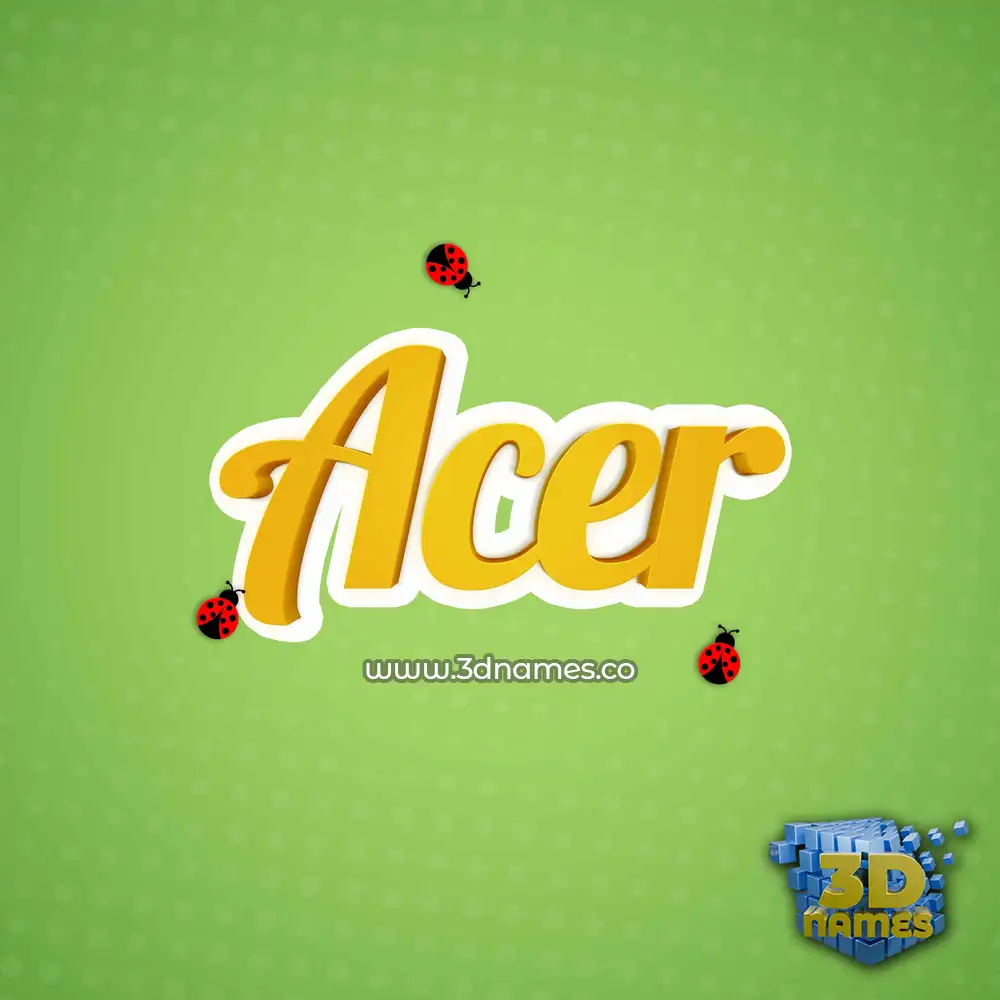 acer in Ladybugs style - 3D name wallpaper