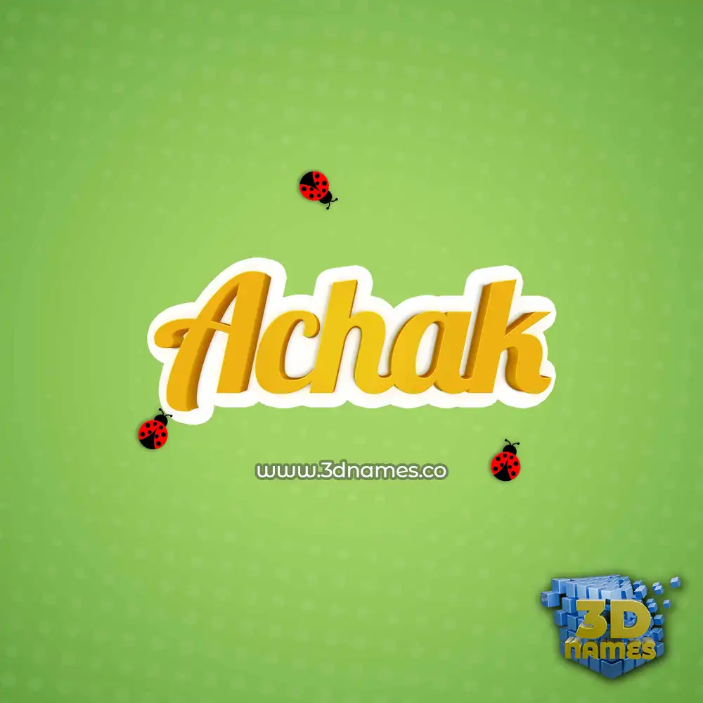 achak in Ladybugs style - 3D name wallpaper