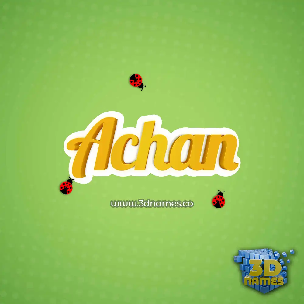 achan in Ladybugs style - 3D name wallpaper