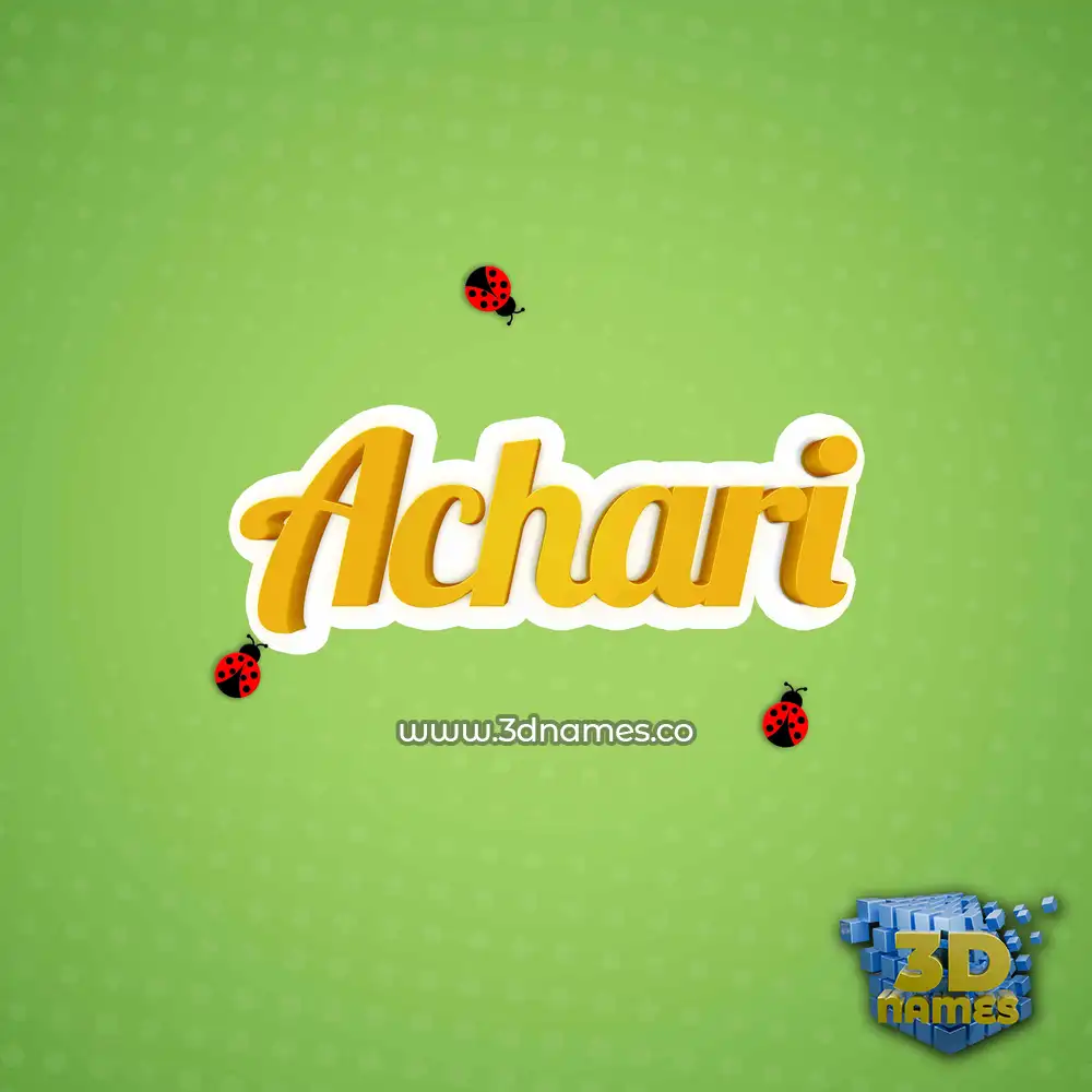 achari in Ladybugs style - 3D name wallpaper