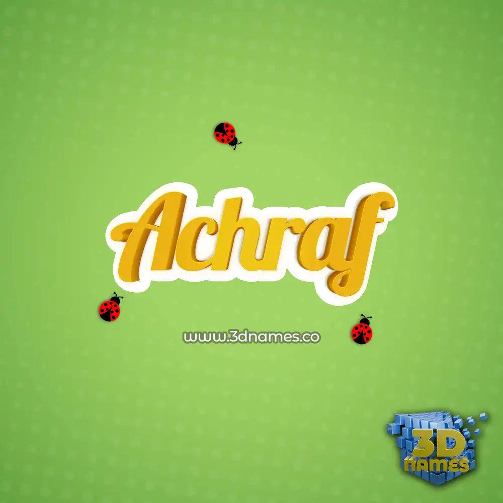 achraf in Ladybugs style - 3D name wallpaper