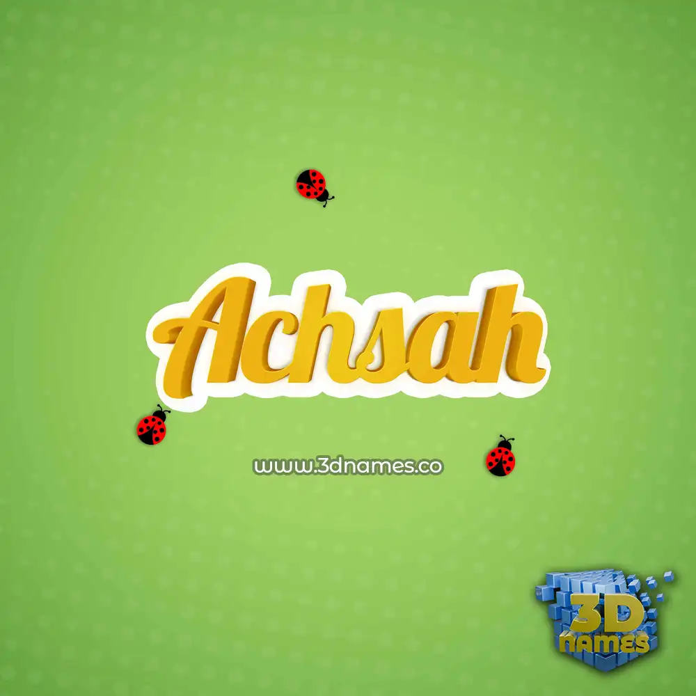 achsah in Ladybugs style - 3D name wallpaper