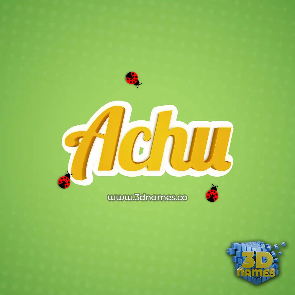achu in Ladybugs style - 3D name wallpaper