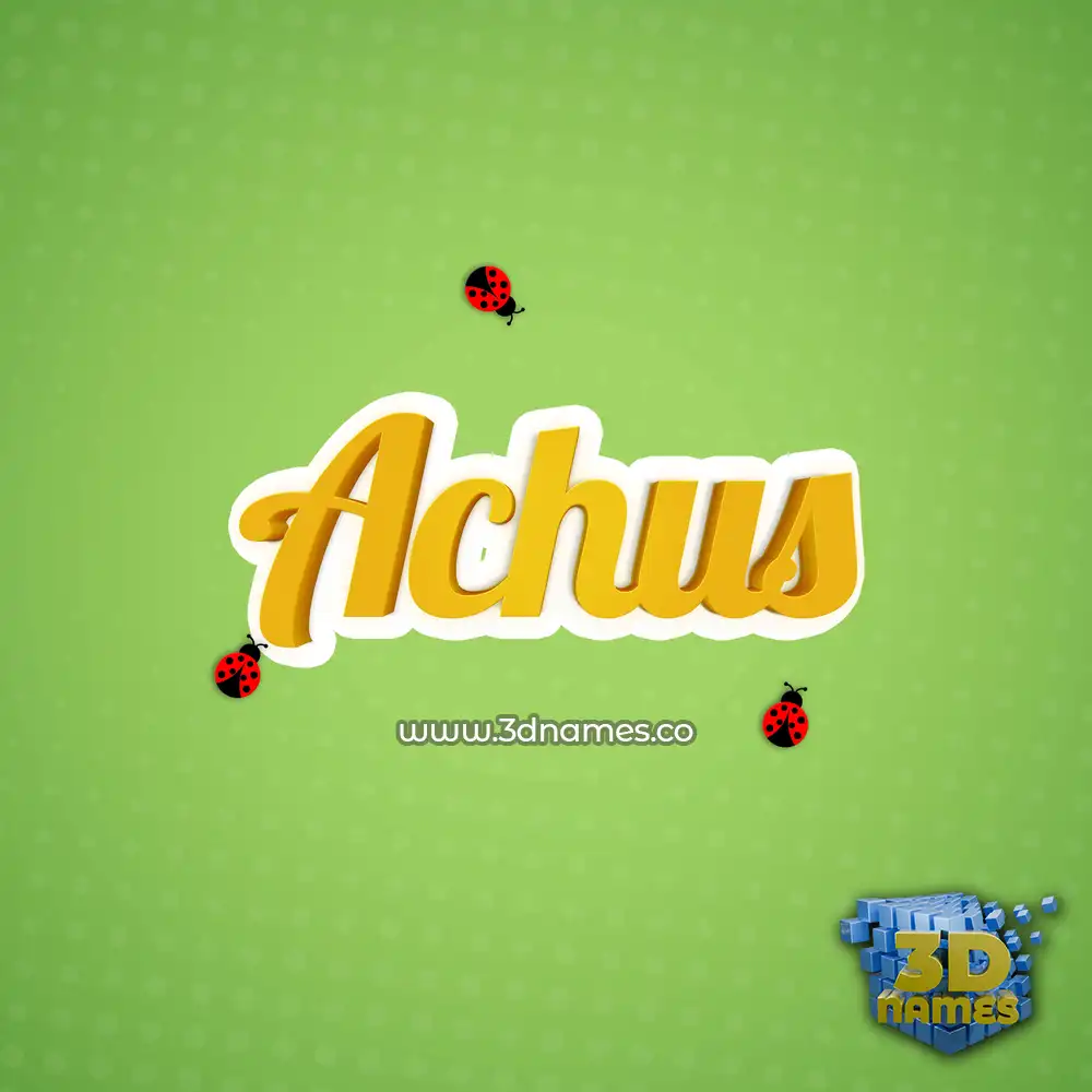 achus in Ladybugs style - 3D name wallpaper