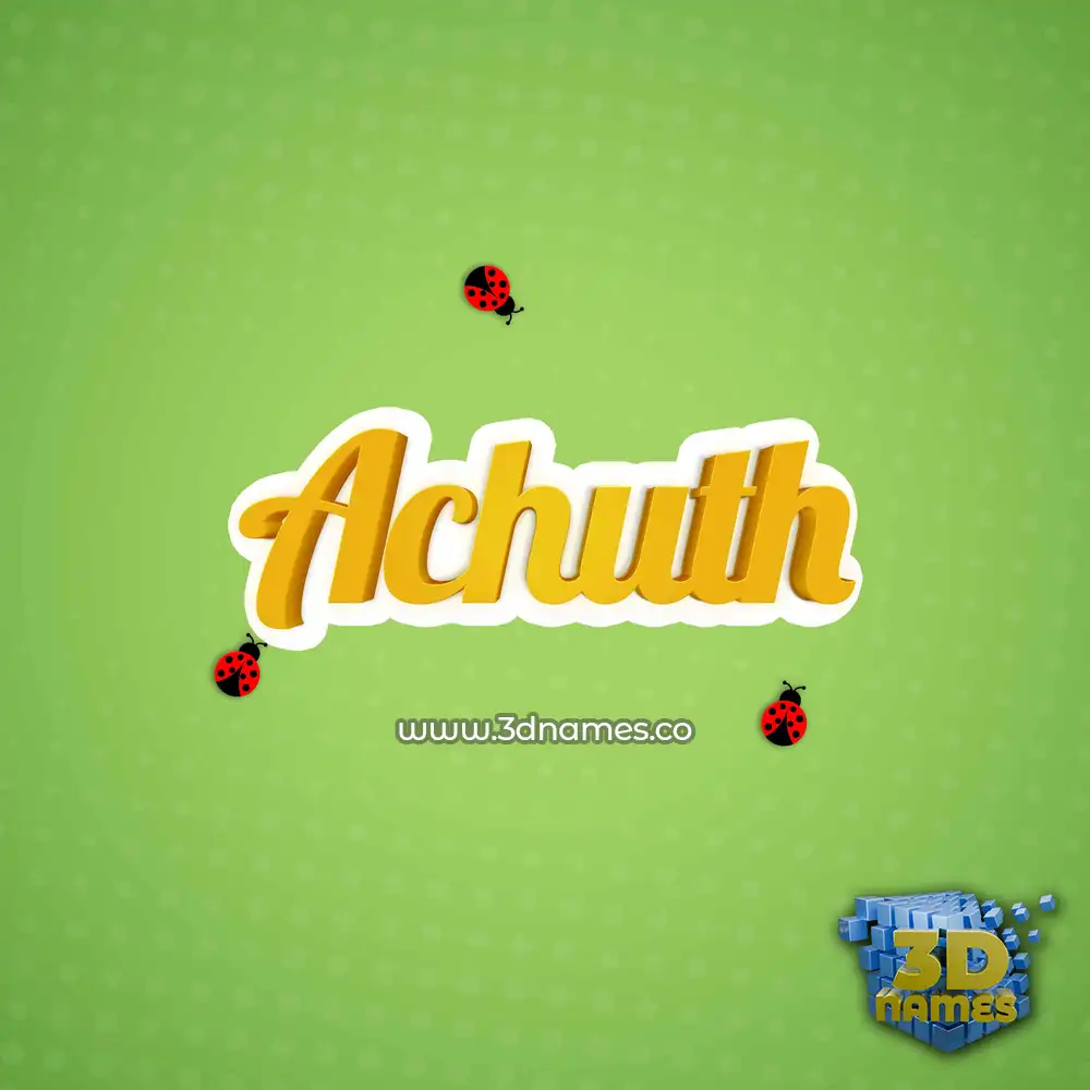 achuth in Ladybugs style - 3D name wallpaper