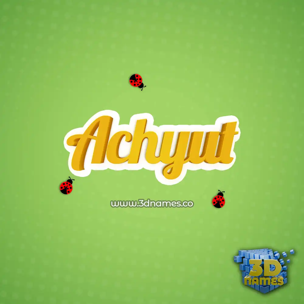 achyut in Ladybugs style - 3D name wallpaper