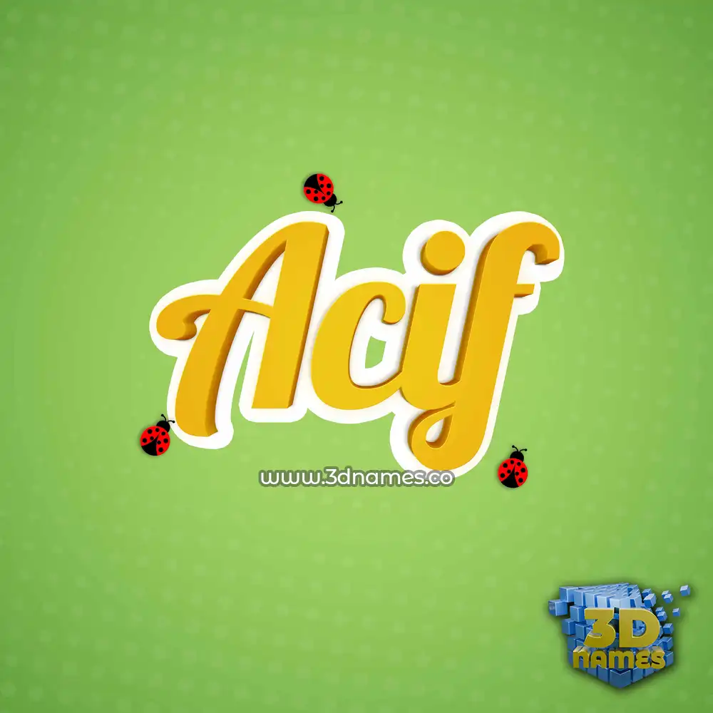 acif in Ladybugs style - 3D name wallpaper