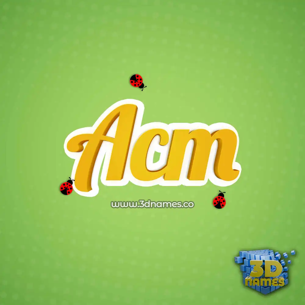 acm in Ladybugs style - 3D name wallpaper