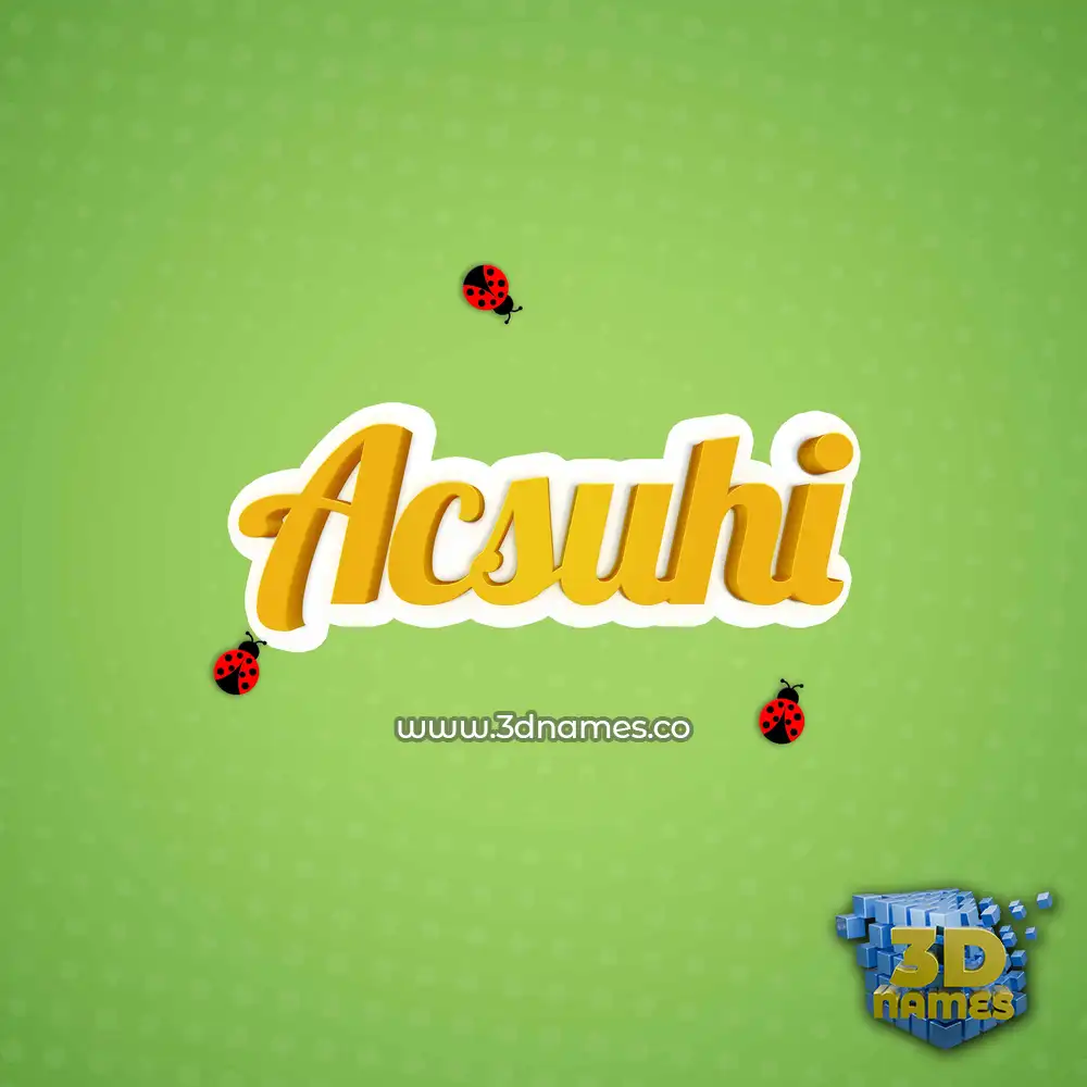 acsuhi in Ladybugs style - 3D name wallpaper