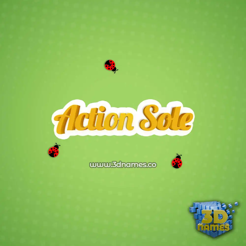 action sole in Ladybugs style - 3D name wallpaper
