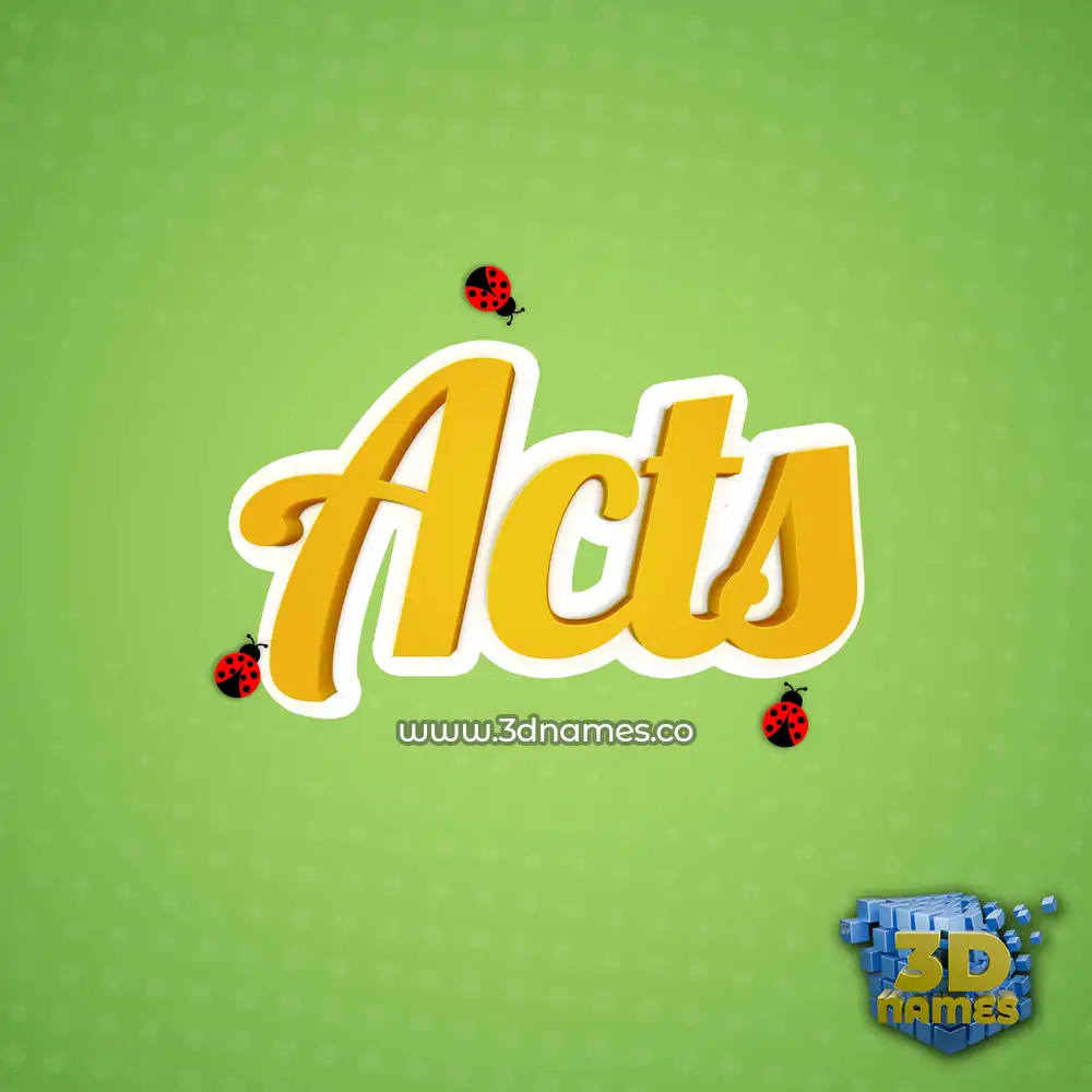 acts in Ladybugs style - 3D name wallpaper