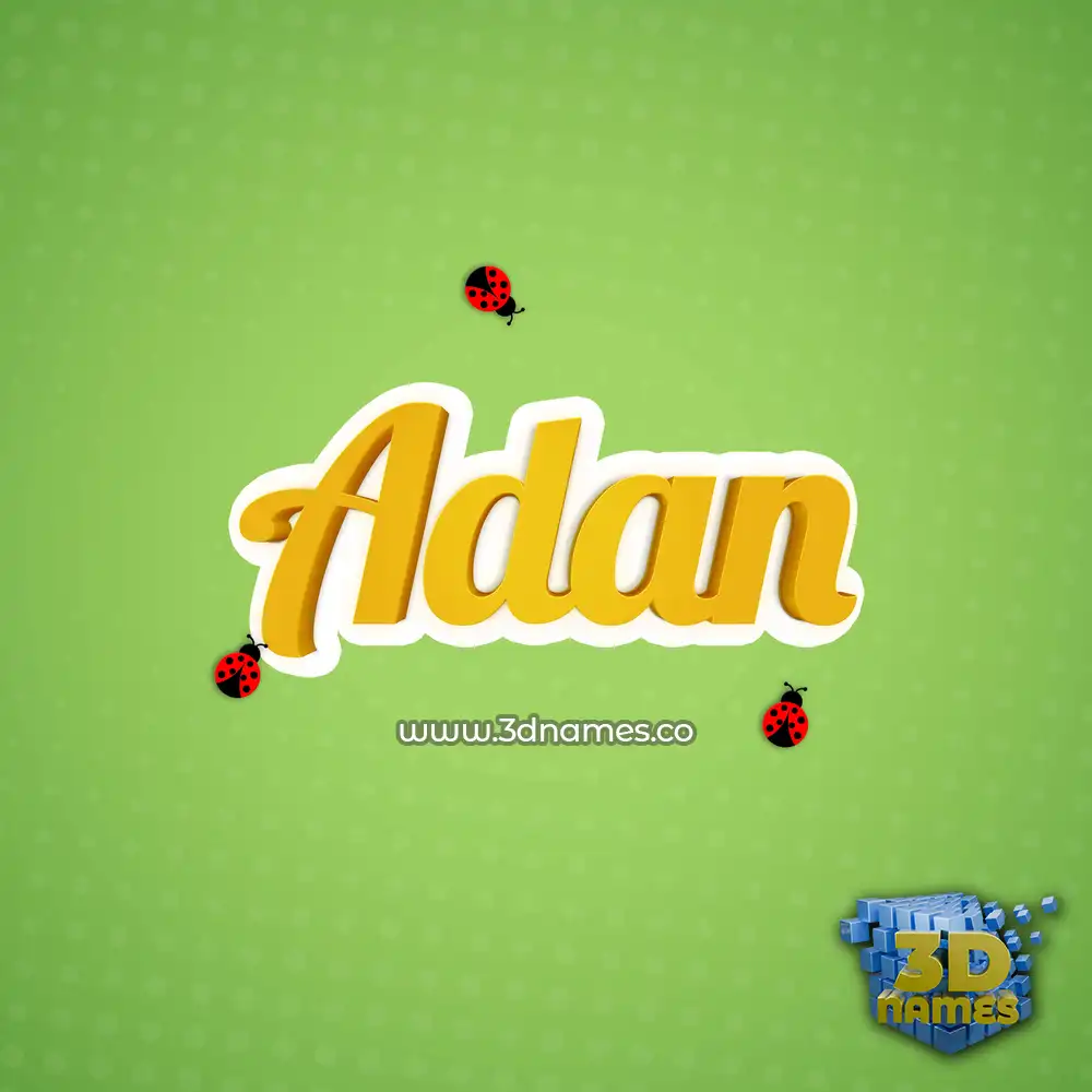 adan in Ladybugs style - 3D name wallpaper