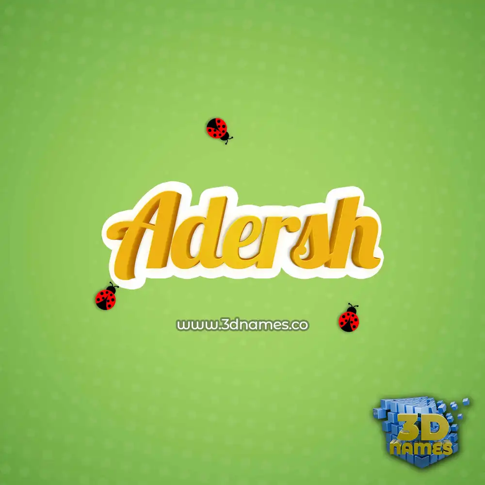 adersh in Ladybugs style - 3D name wallpaper