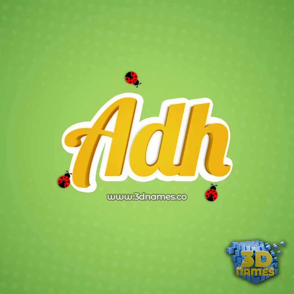 adh in Ladybugs style - 3D name wallpaper