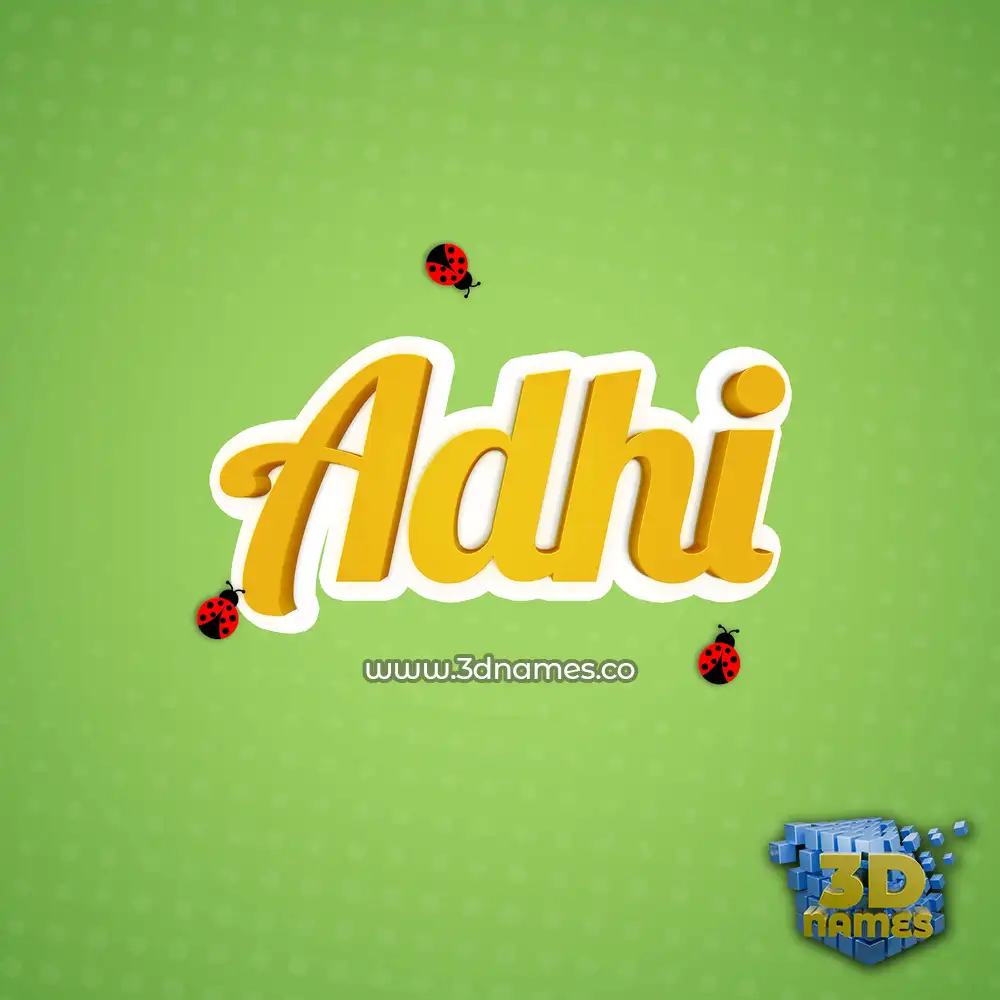 adhi in Ladybugs style - 3D name wallpaper