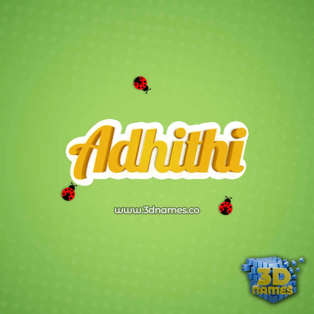 adhithi in Ladybugs style - 3D name wallpaper