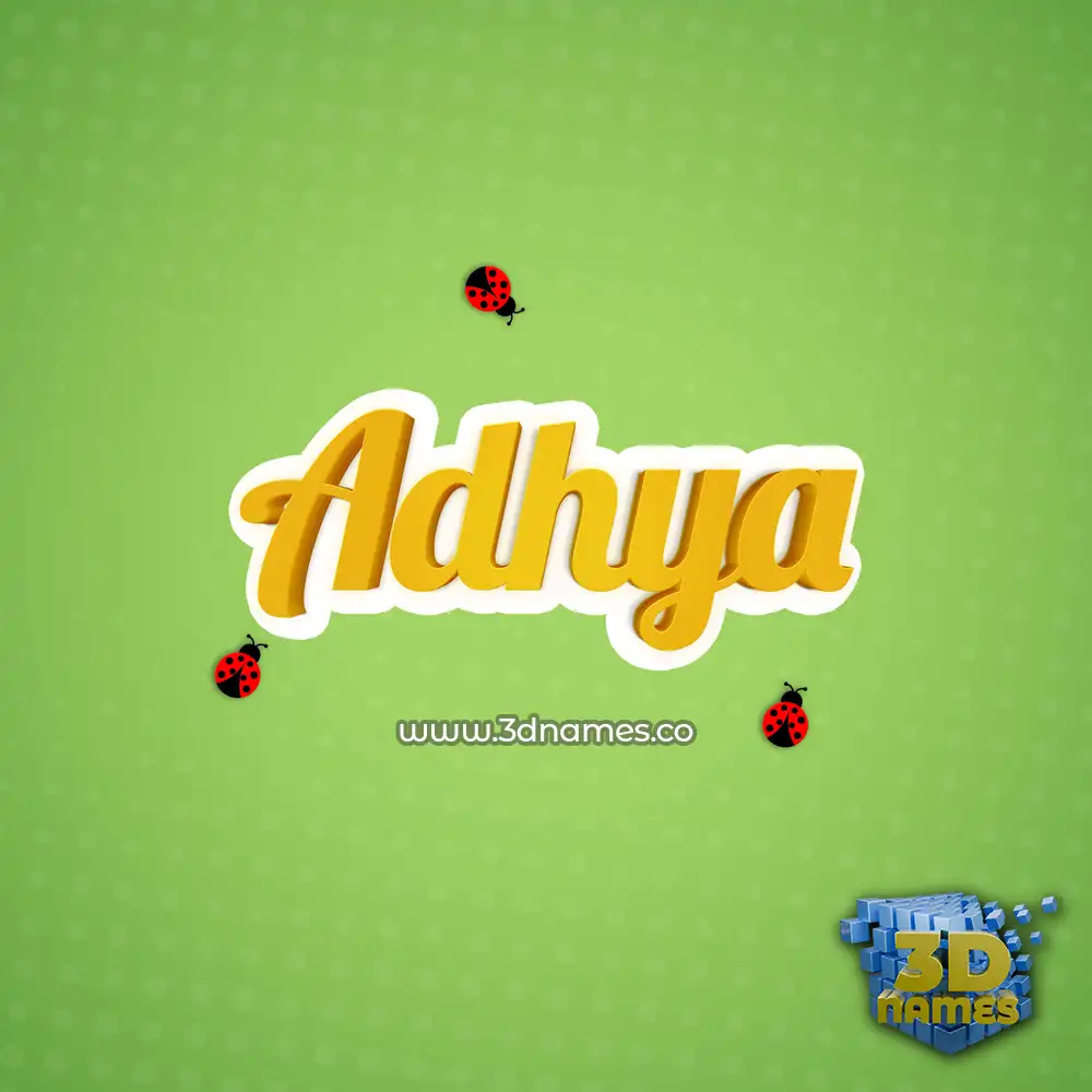 adhya in Ladybugs style - 3D name wallpaper