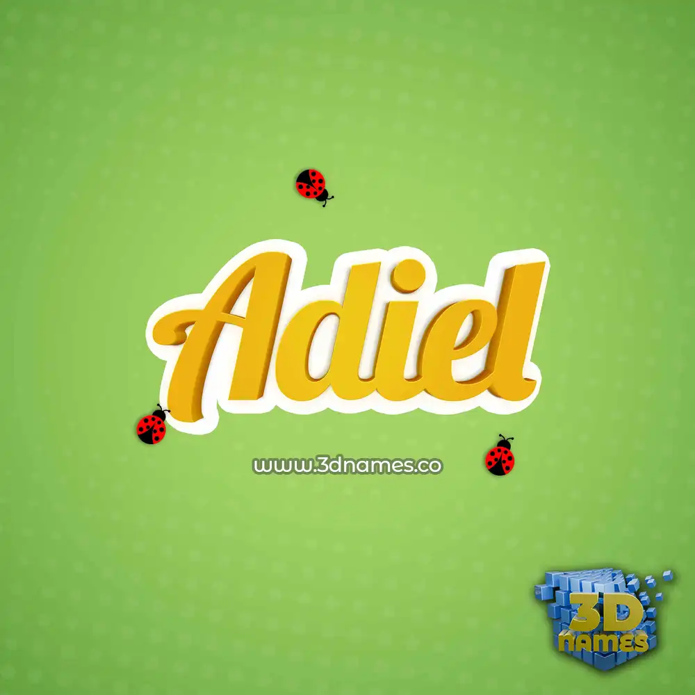adiel in Ladybugs style - 3D name wallpaper