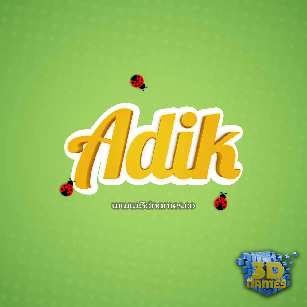 adik in Ladybugs style - 3D name wallpaper