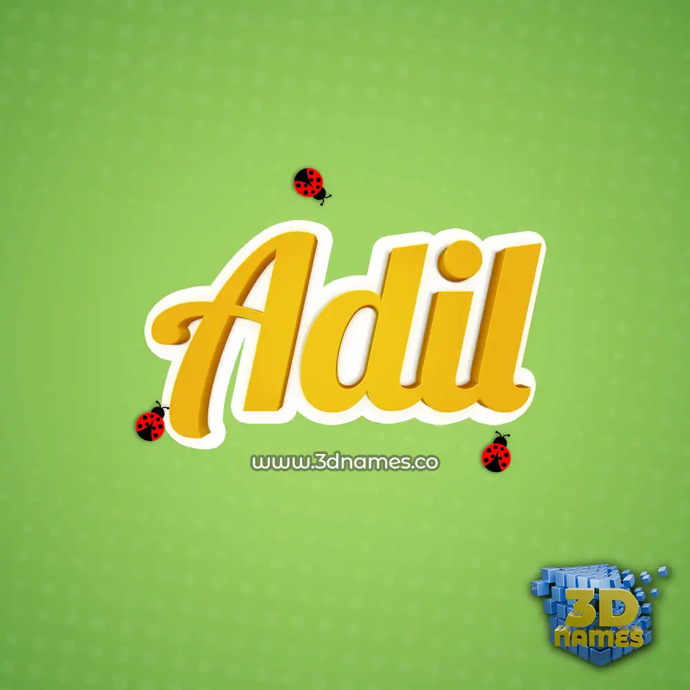 adil in Ladybugs style - 3D name wallpaper