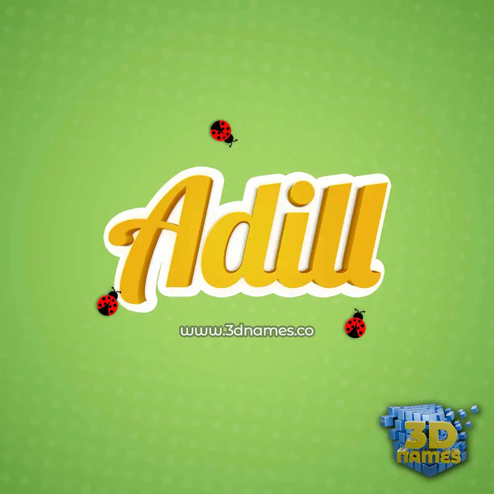 adill in Ladybugs style - 3D name wallpaper
