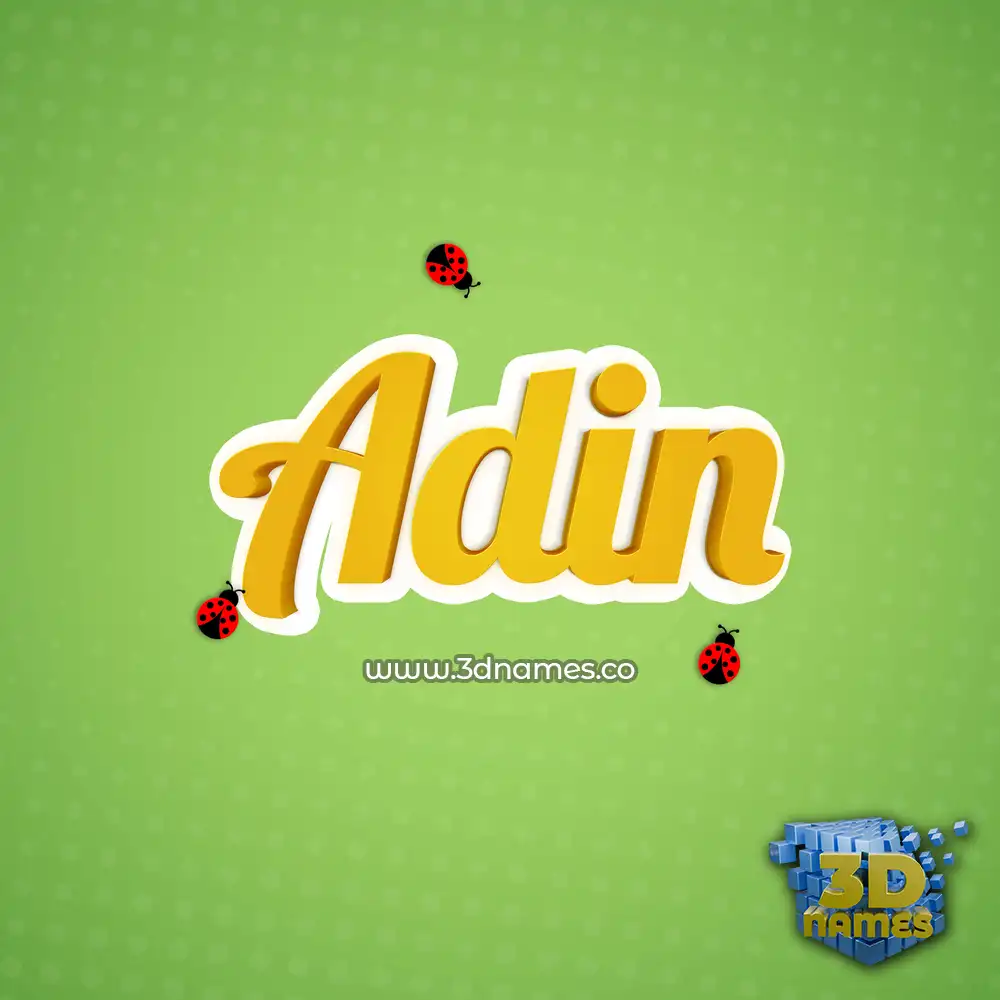 adin in Ladybugs style - 3D name wallpaper