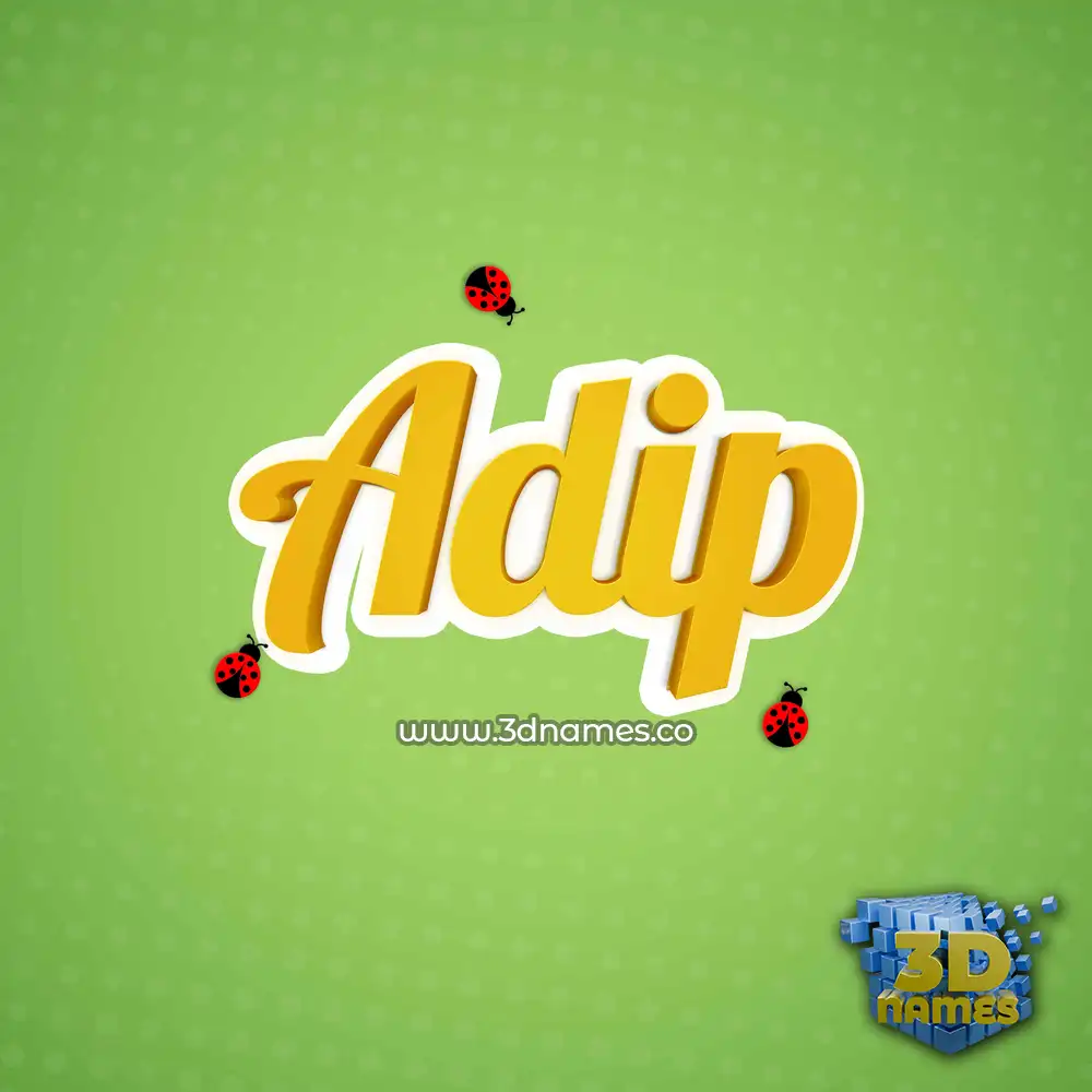adip in Ladybugs style - 3D name wallpaper