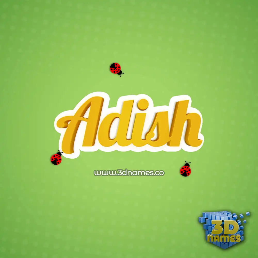 adish in Ladybugs style - 3D name wallpaper