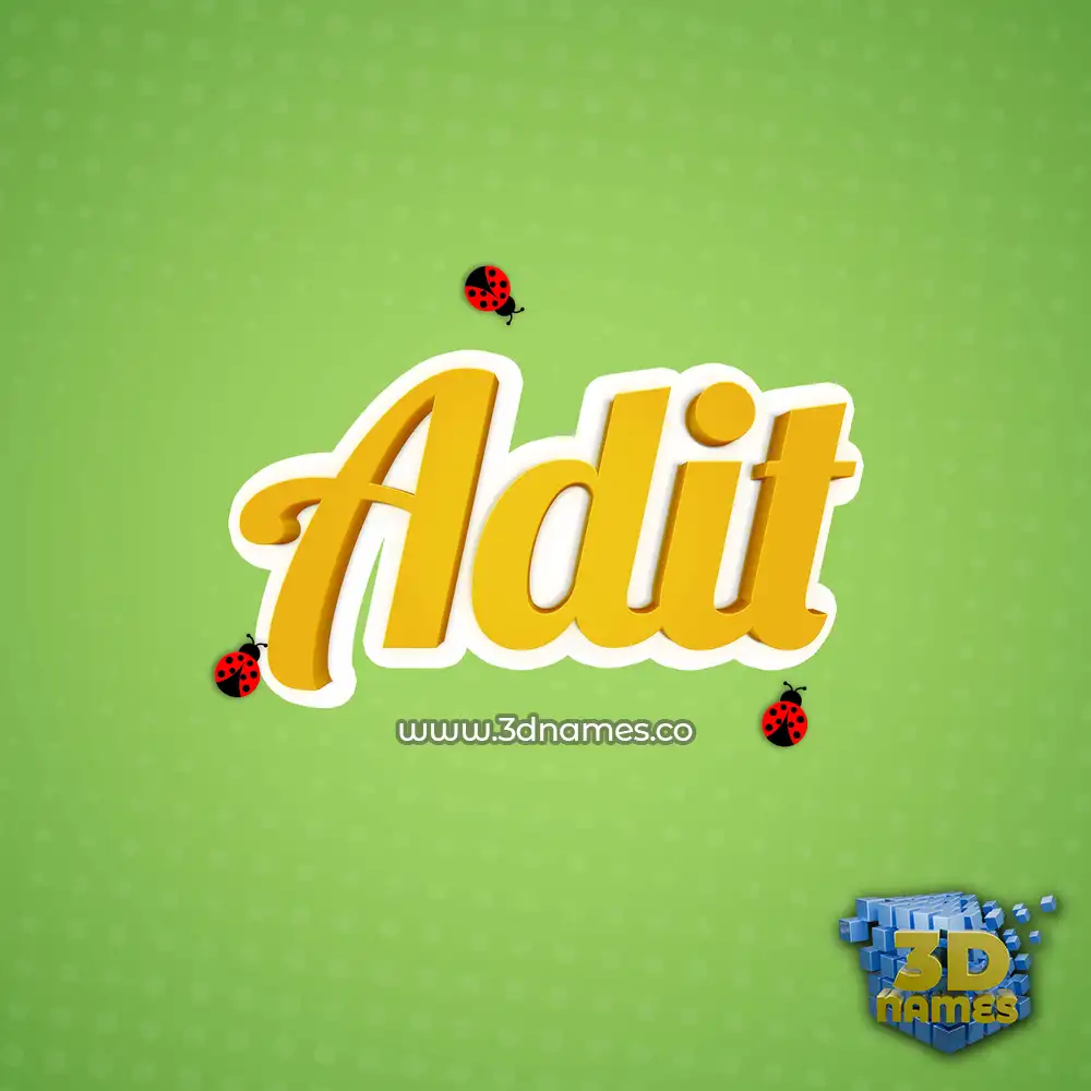 adit in Ladybugs style - 3D name wallpaper