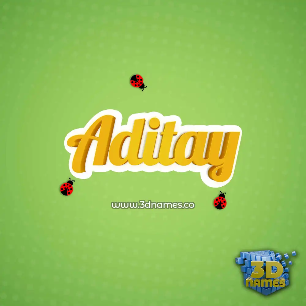 aditay in Ladybugs style - 3D name wallpaper
