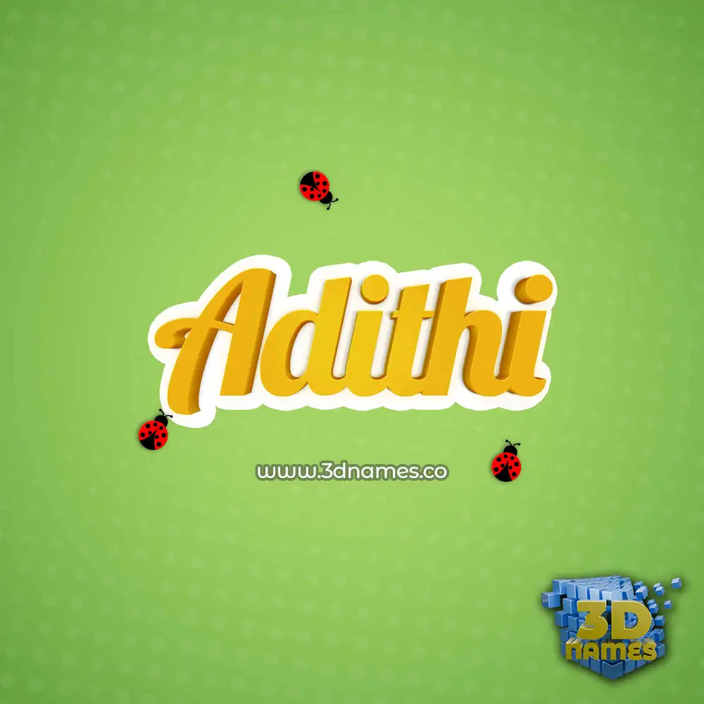 adithi in Ladybugs style - 3D name wallpaper
