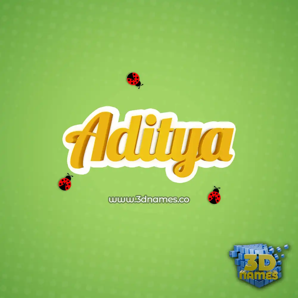 aditya in Ladybugs style - 3D name wallpaper