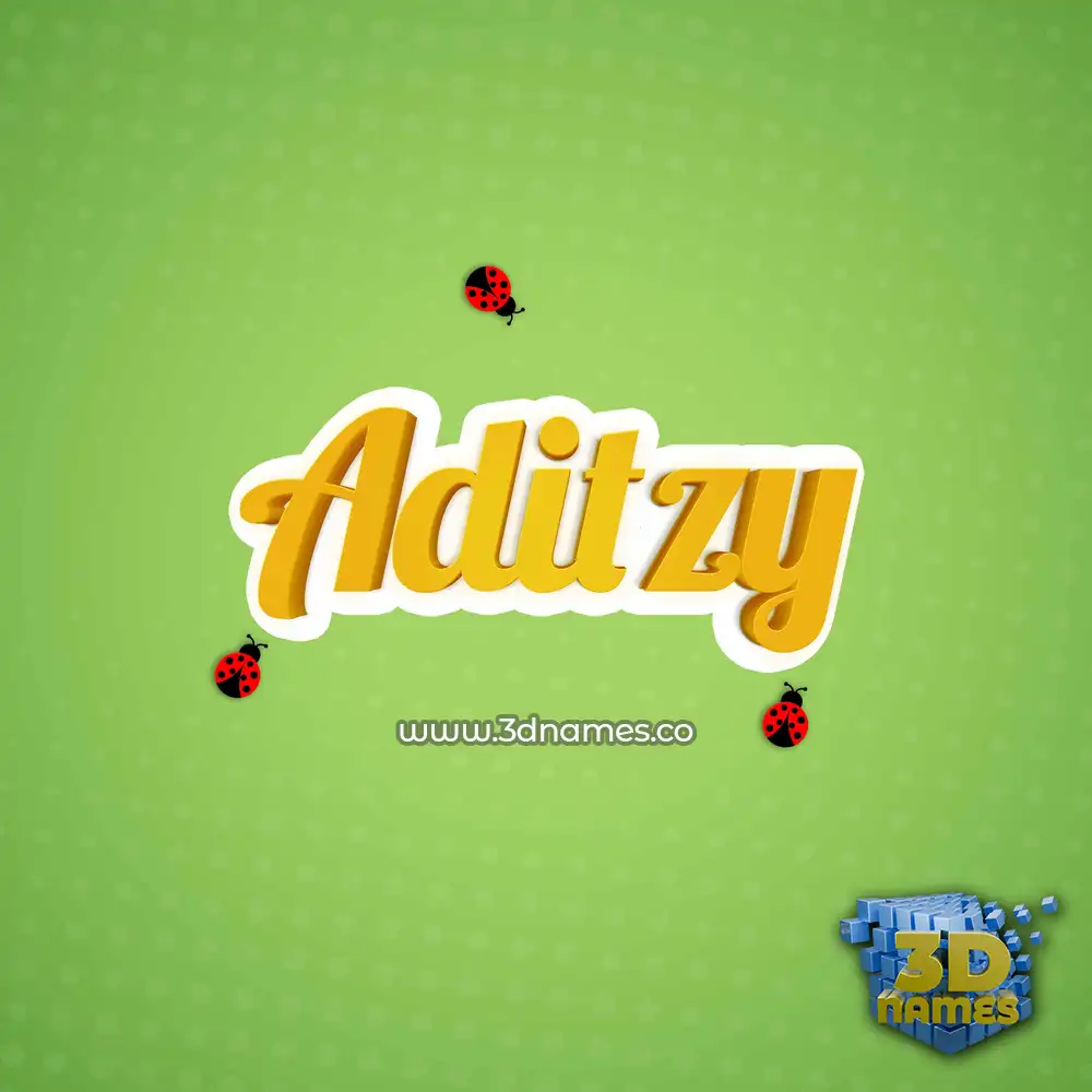 aditzy in Ladybugs style - 3D name wallpaper