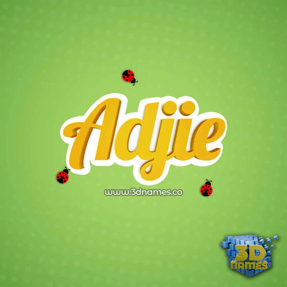 adjie in Ladybugs style - 3D name wallpaper